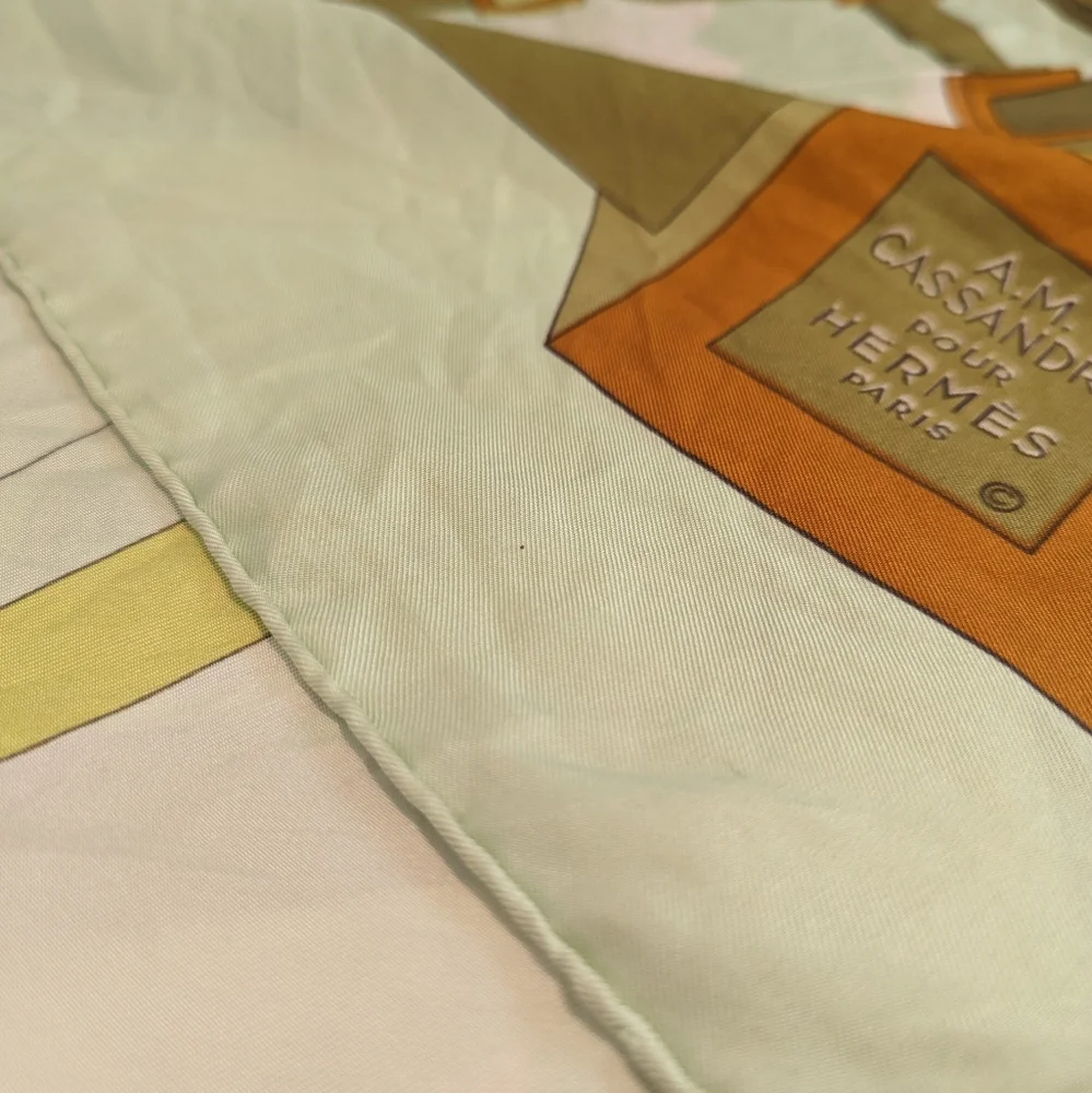 Hermes A.M. Cassandre Vintage Silk Scarf